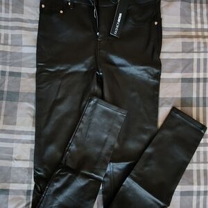 Fashion Nova Black Faux Leather Skinny Jeans